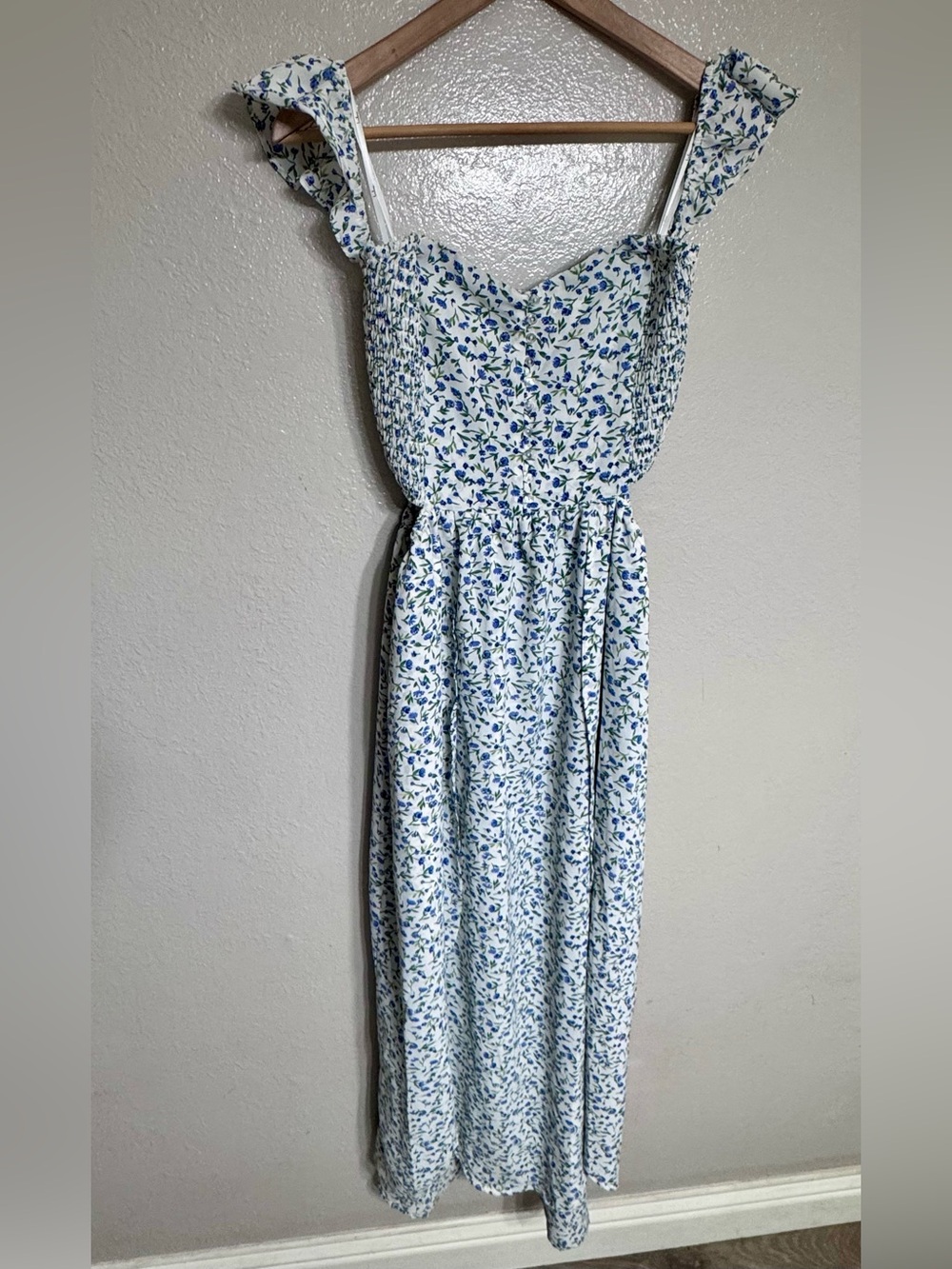 Easy on the Eyes Floral Print Off-the-Shoulder Maxi Dress